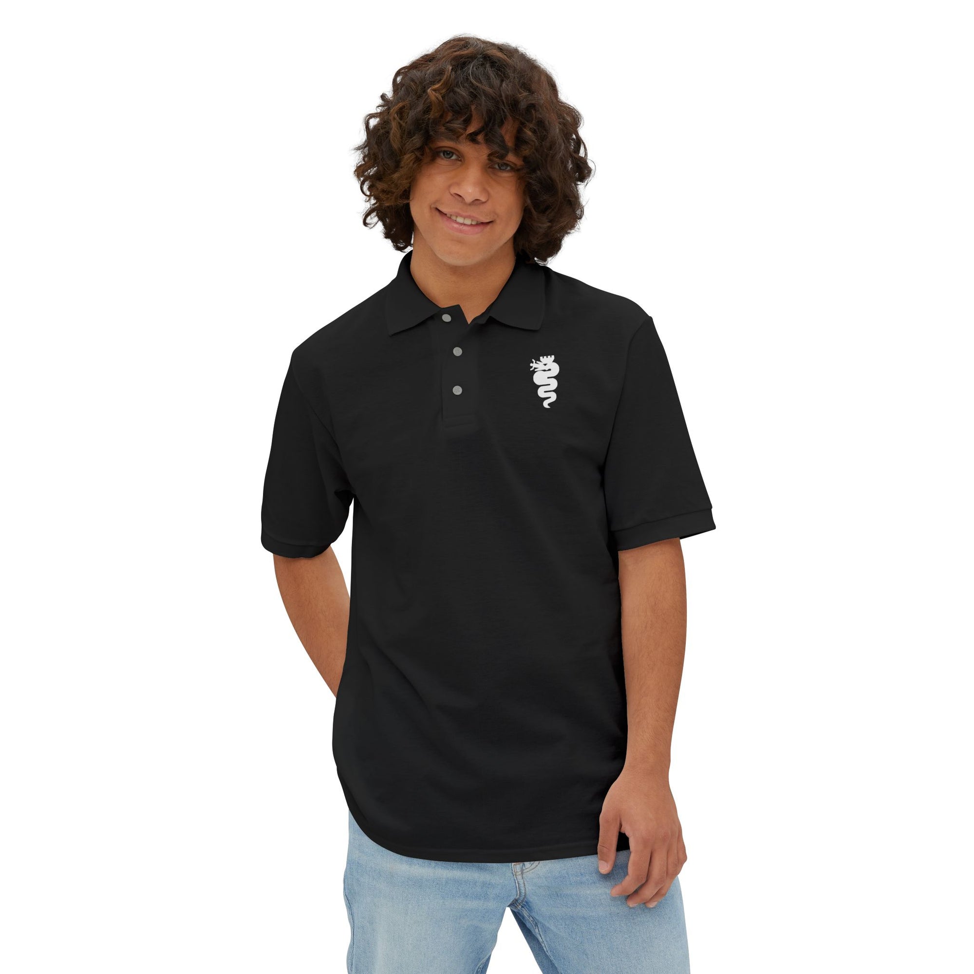 Alfa Romeo GTA Men's Piqué Polo front black