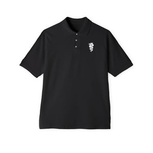 Alfa Romeo GTA Men's Piqué Polo front close up flat black