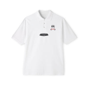 66: Chaparral Jim Hall Mens Pique Polo shirt white front flat