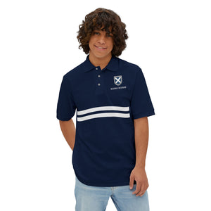 32: Ecurie Ecosse Jaguar Men's Piqué Polo Navy Blue front  image