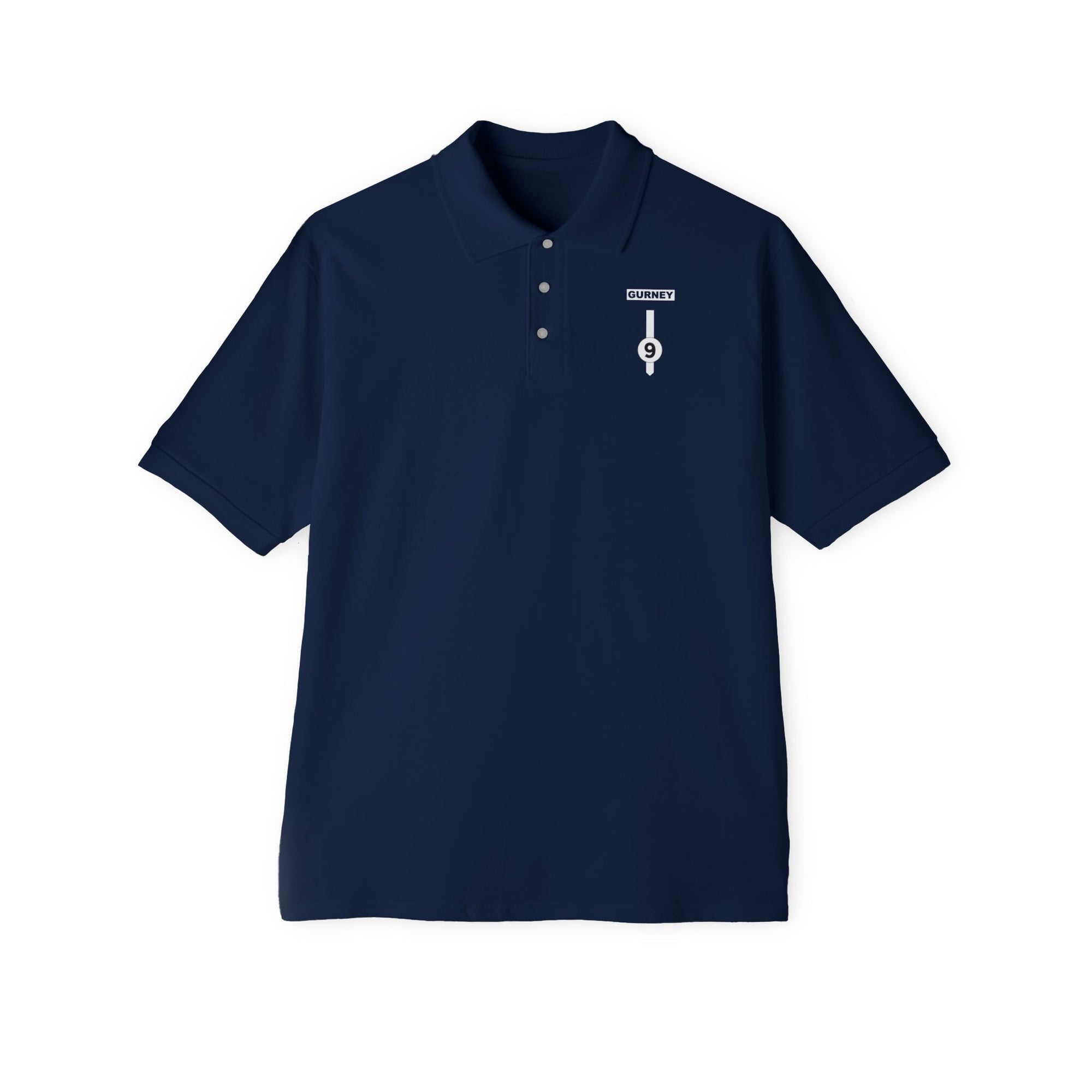 9: American Eagle Men's Piqué Polo navy blue front close up