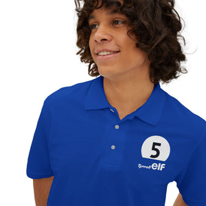 5: Elf Tyrrell Ford Racing Jackie Stewart Men's Piqué Polo royal blue front close up 