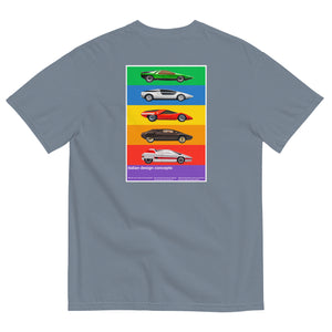 Italian design concept cars alfa carabo maserati fiart abarth lancia sibilo navajo boomerang grey tshirt rear flat