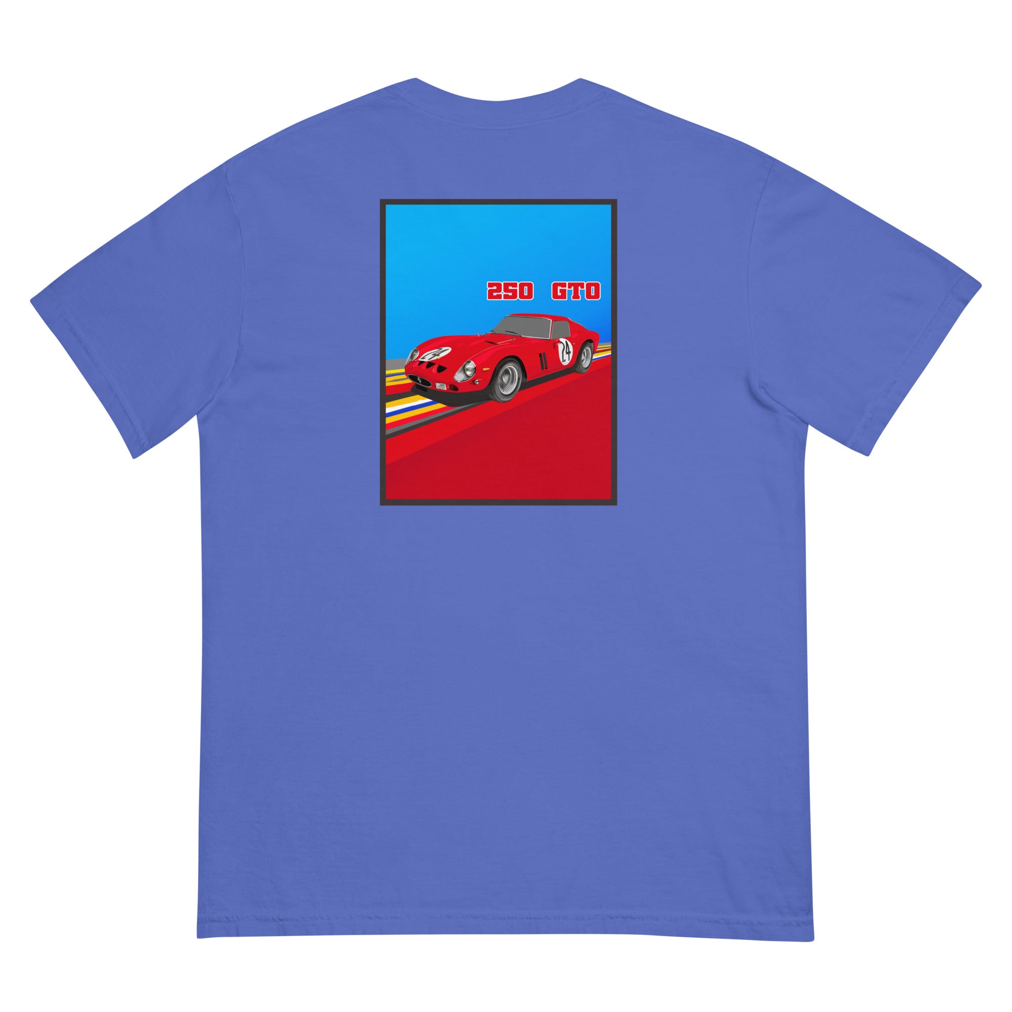 24: Ferrari 250 GTO unisex t-shirt blue rear flat 