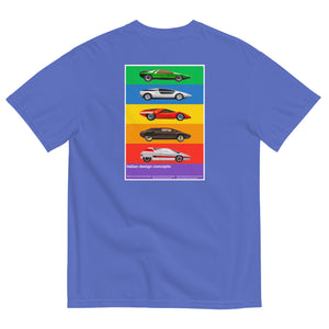 Italian design concept cars alfa carabo maserati fiart abarth lancia sibilo navajo boomerang violet tshirt rear flat