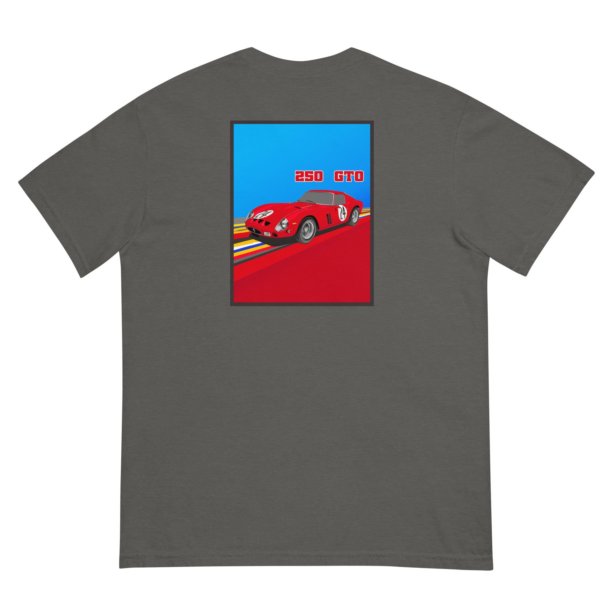 24: Ferrari 250 GTO unisex t-shirt grey rear flat 