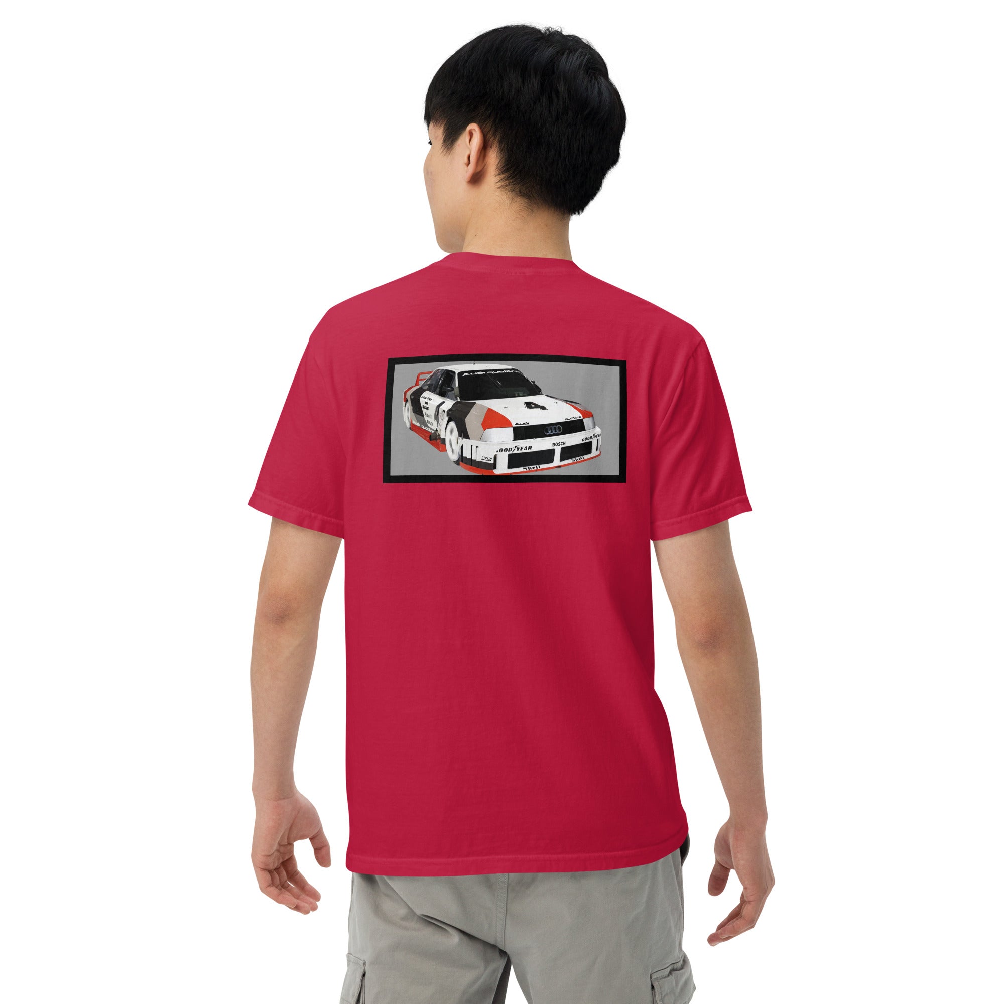 90: Audi Quattro IMSA GTO Unisex Heavyweight T-Shirt Red back