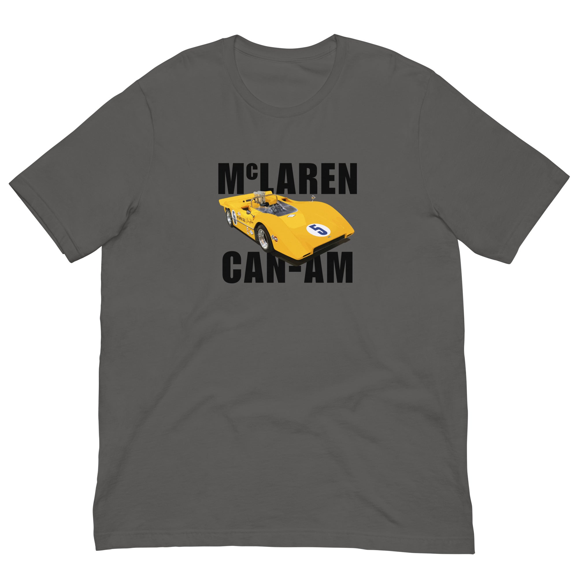 4: McLaren M8A Can Am Unisex T-shirt grey front 