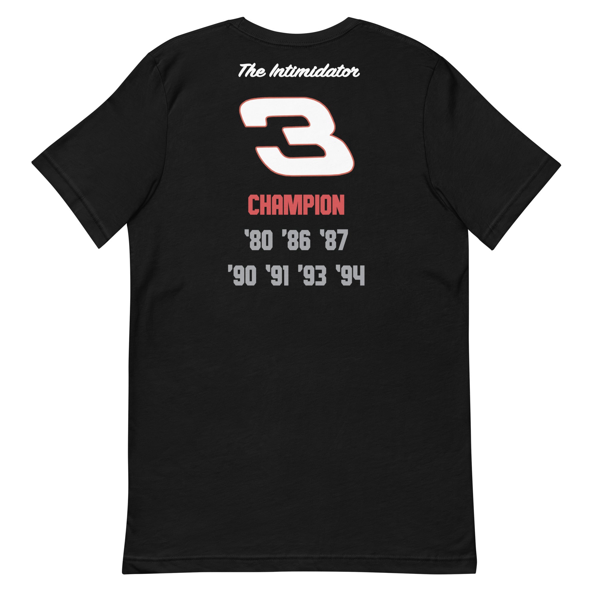 Dale Earnhardt snr 3 nascar black t shirt rear flat