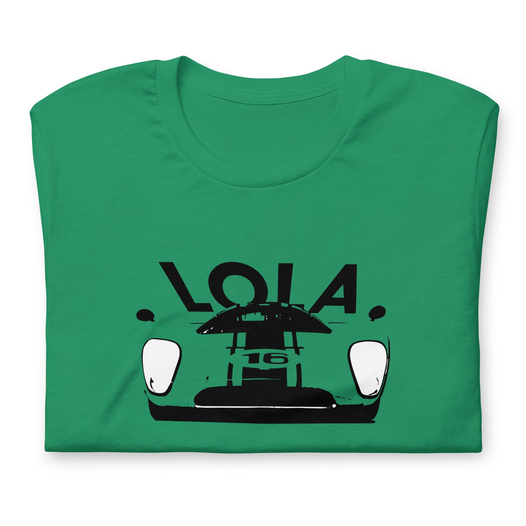 lola cars T70 MkIIIB le mans t-shirt green folded