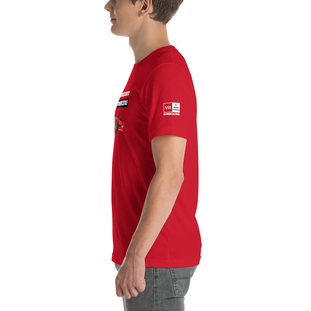 Michael Schumacher seven times world champion ferrari t shirt red left