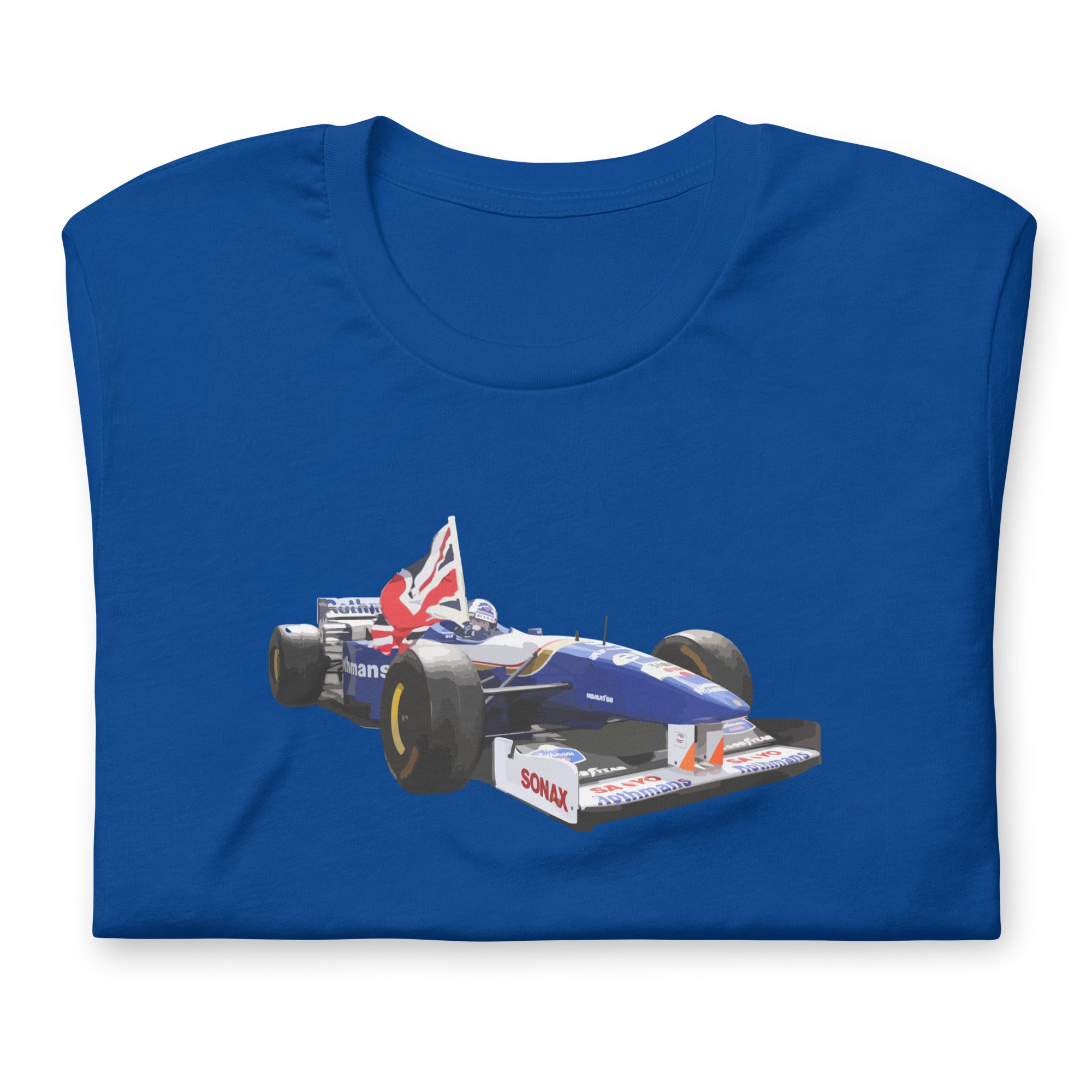 Damon Hill Williams Fw17 Formula 1 royal blue tshirt folded