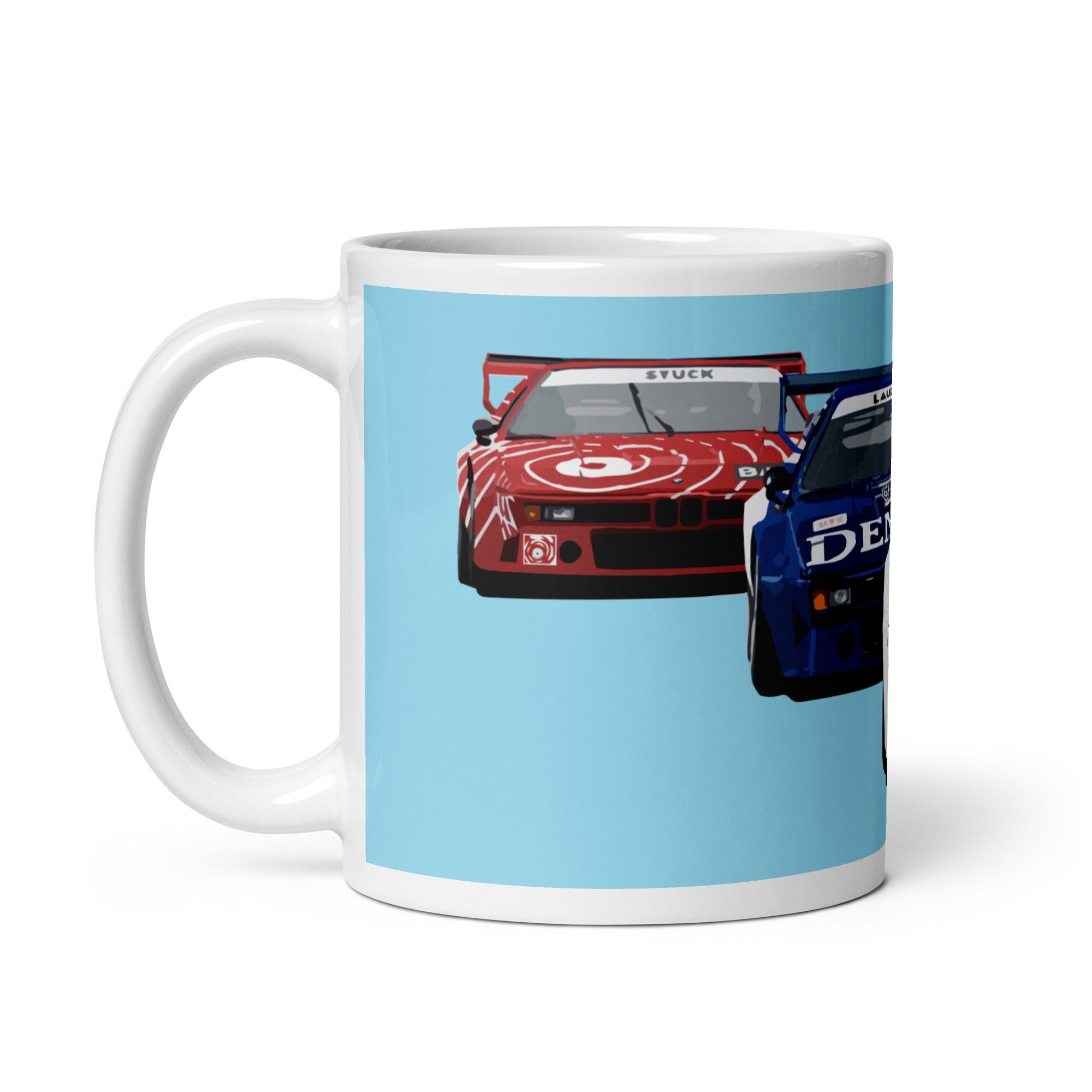 BMW M1 Procar 1979 Medium coffee mug light blue middle