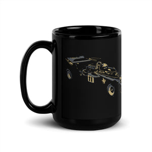 Lotus f1 72d Formula 1 andretti fittapaldi black coffee large mug left