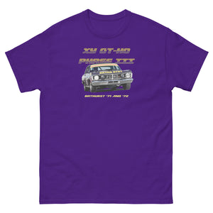 1971/1972 Ford Falcon XY GT-HO Phase III: Bathurst Legend Series French skelton T-Shirt wild violet purple front flat