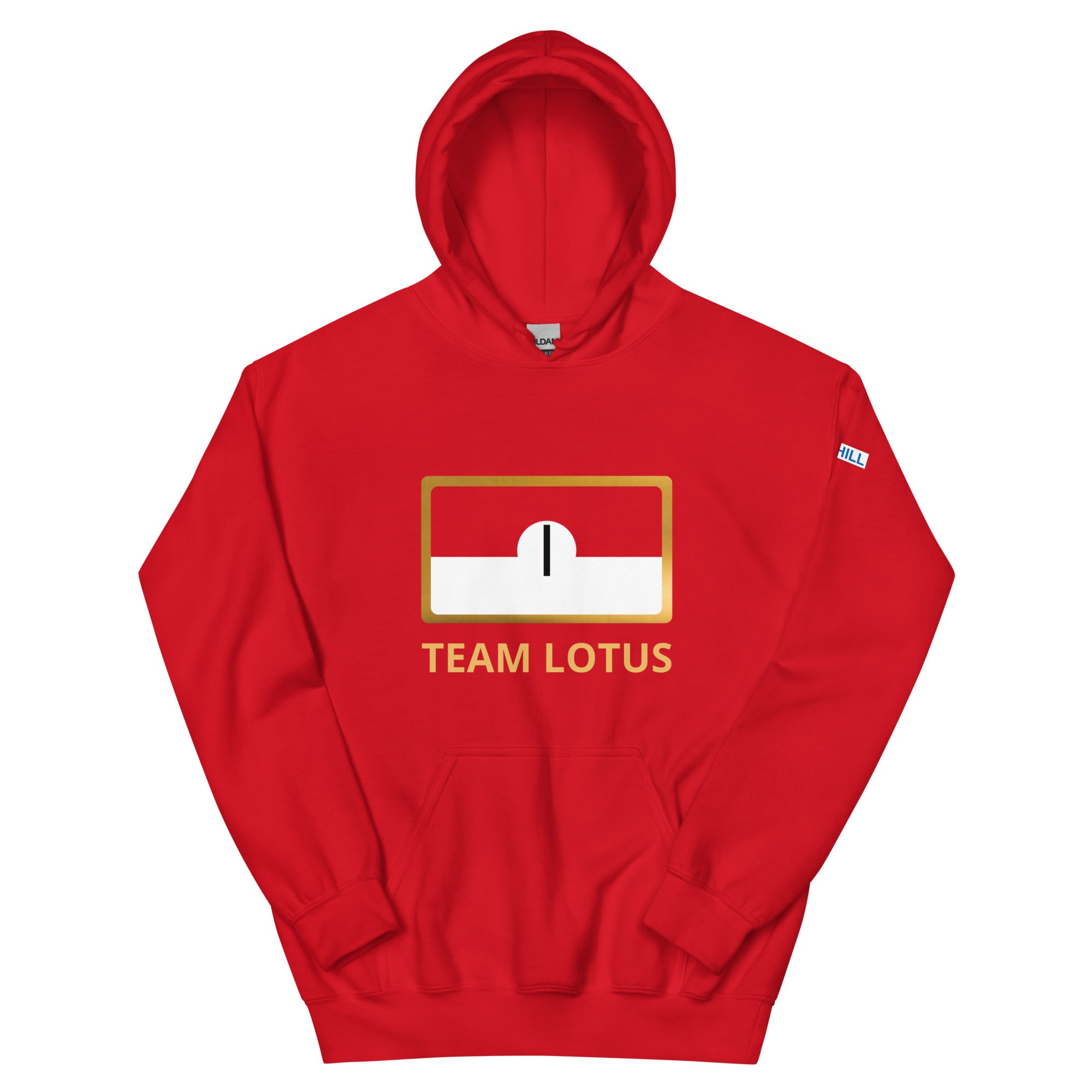 1: Hill Team Lotus 49B f1 world champion red hoodie front flat