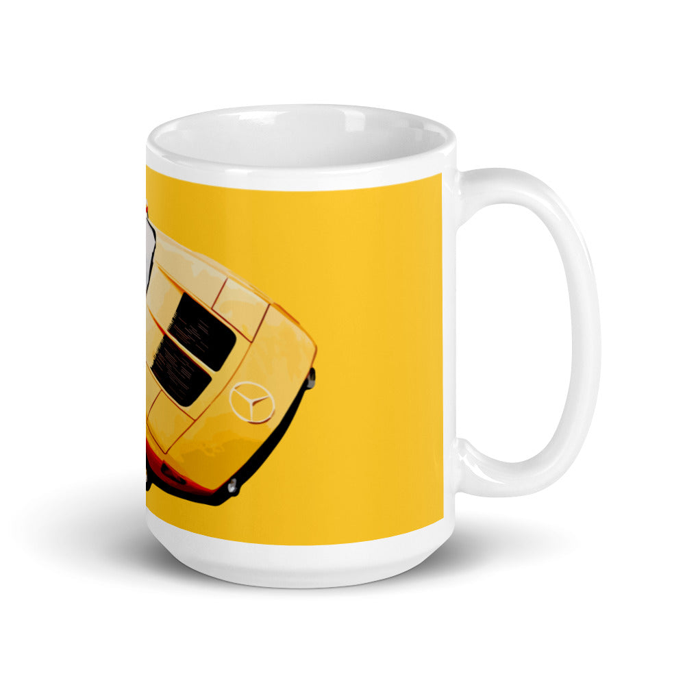 Mercedes C111 concept car yellow large mug right side